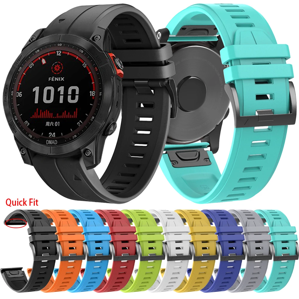 

Ремешок силиконовый для Garmin Fenix 7X 6X 5x3 hr, быстросъемный спортивный браслет для GPS, 26 мм 22 мм