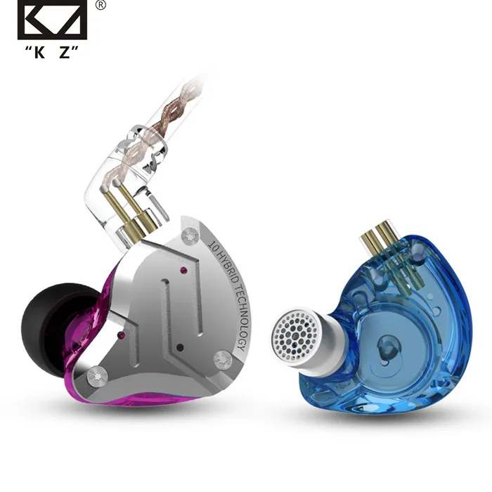 Enlarge KZ ZS10 Pro Metal Headset 4BA+1DD Hybrid 10 drivers HIFI Bass Earbuds In Ear Monitor Headphones Sport Noise Cancelling Earphones
