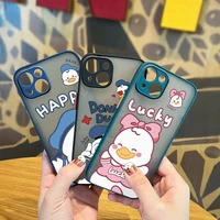 donald duck cartoon disney for apple iphone 13 12 11 mini xs xr x pro max 8 7 6 plus frosted translucent matte cover phone case