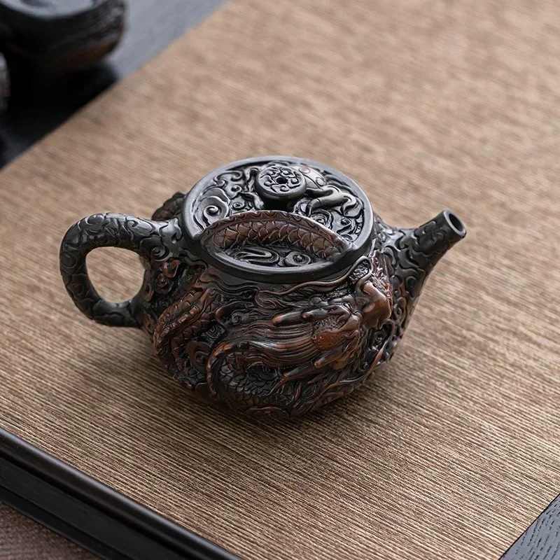 Фиолетовый керамический чайник Jianshui