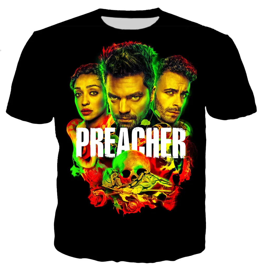 Мужская/женская новая модная крутая футболка с 3D-принтом из сериала «проповедник», Повседневная стильная футболка, уличные топы, Прямая поставка