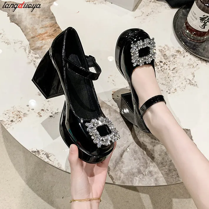 Модные Туфли Мэри Джейн с кристаллами женские новые дизайнерские элегантные