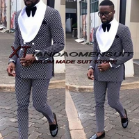 fashion mens suit two piece shawl collar jacket pants wedding groom tuxedo formal groomsman blazer set