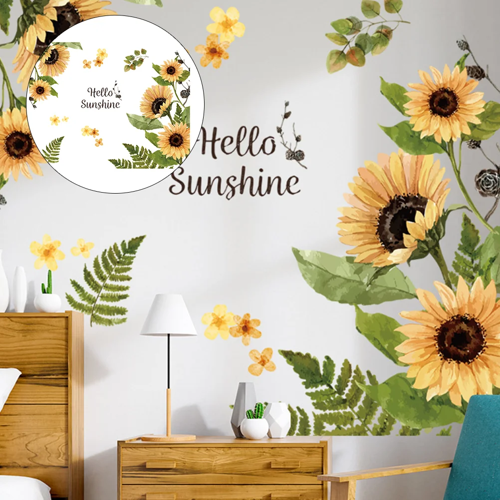 

Sunflower Wall Sticker Self-adhesive Large Sunflower Wall Decal Window Decor