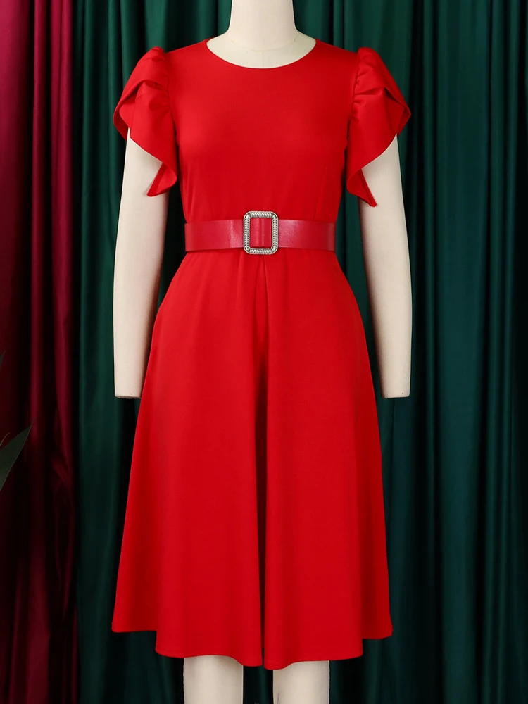 FairyShely сексуальное платье больших размеров с коротким рукавом 2024 однотонное