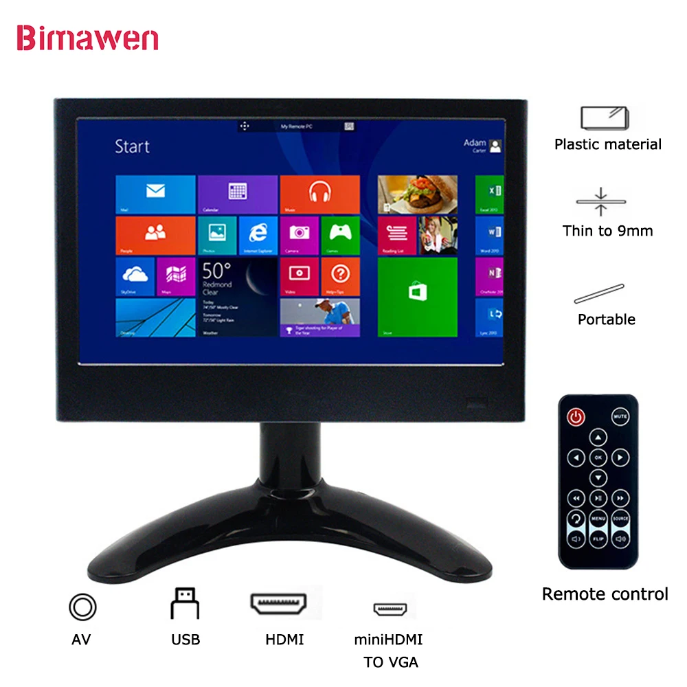 Bimawen 10.1inch Raspberry Pi Touchscreen LCD Screen IPS USB HDMI Display Portable Monitor Computer Monitor with 3b+/4b/Windows