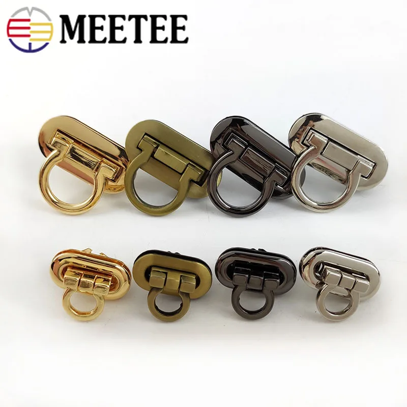 

2pcs Meetee Metal Turn Lock Snap for Handbag Women Bag Twist Clasps Closure DIY Metal Buckles Hardware Accessories KY618
