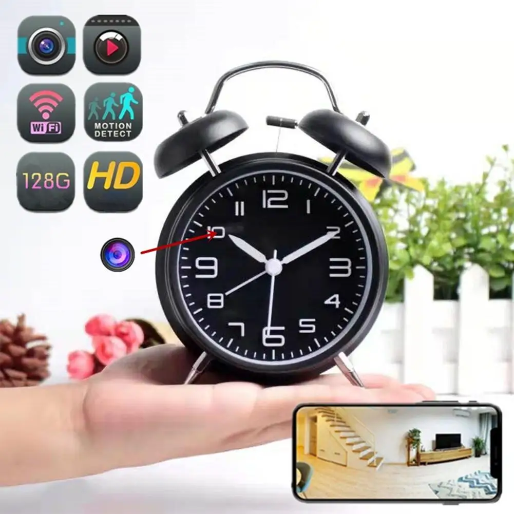 

Беспроводная мини-камера 1080P HD с Wi-Fi и будильником