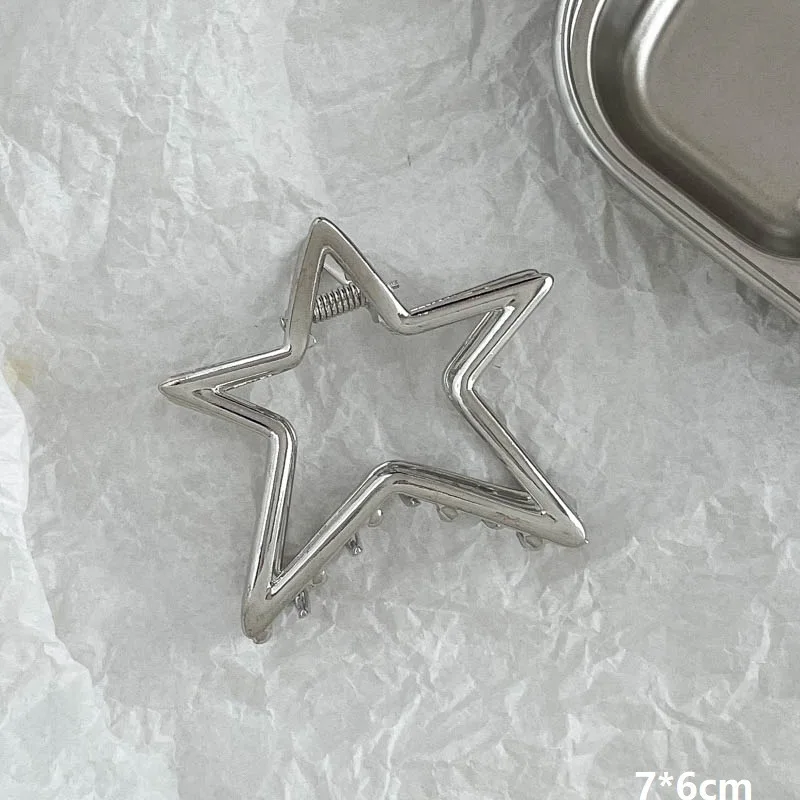 Металлическая Заколка Для Волос Женская Стильная С Вырезами И Пятиточечными