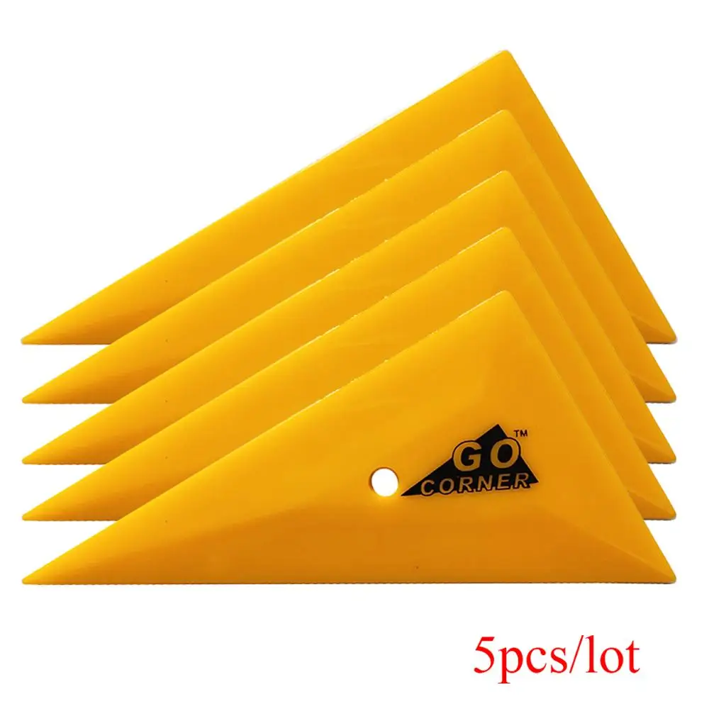 

5PCS Tri-Edge Go Corner Squeegee Hard Card Pointed Scraper Window Tint Film Install Tools Car Care Accessories A48