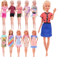 5 pcs summer short skirt shorts casual fashion suit dollhouse clothes for barbies doll accessories girl toys barbies dress