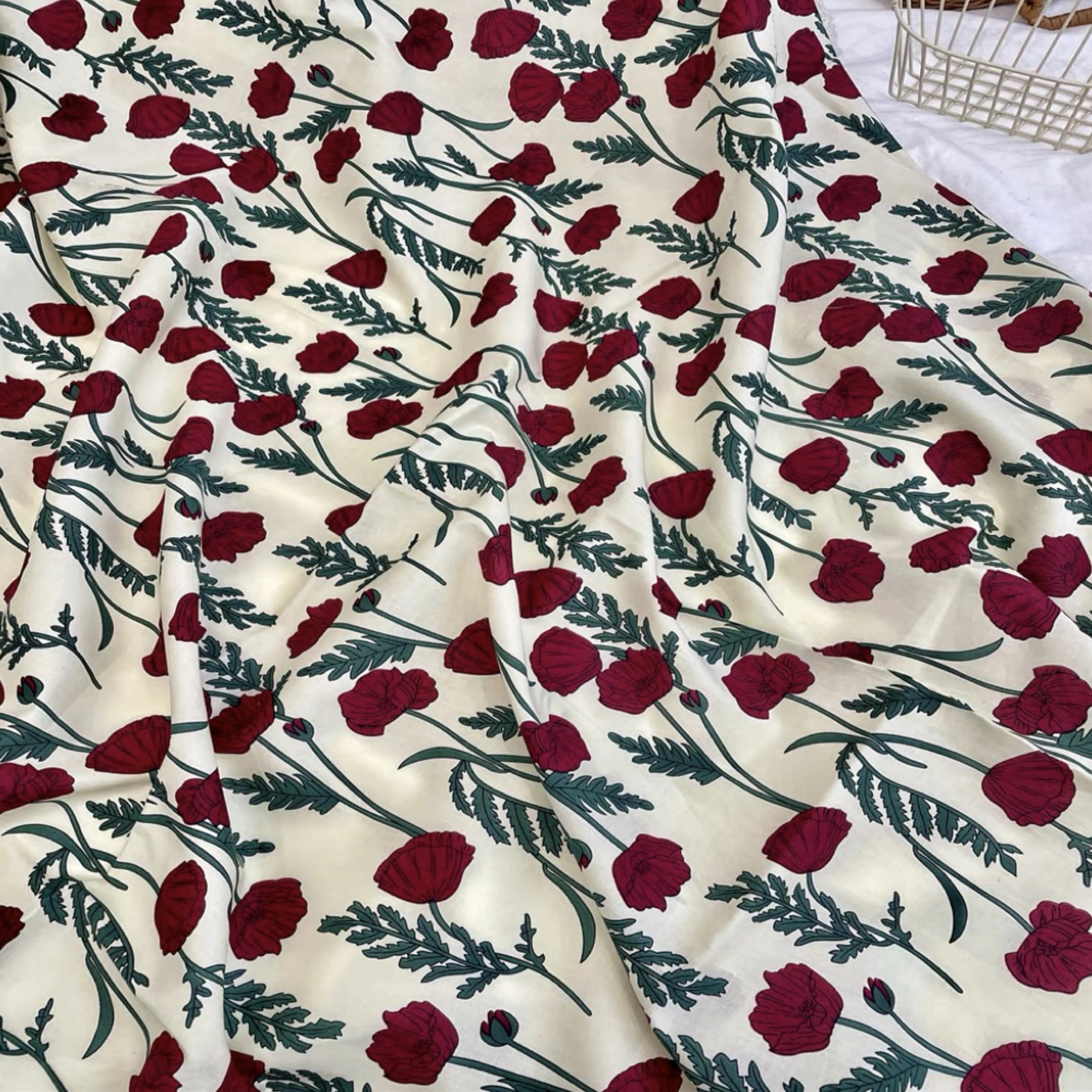 Свобода Роза Цветочный 100% Хлопок Ткань 60S Оригинальный Дизайн Цифровая Печать