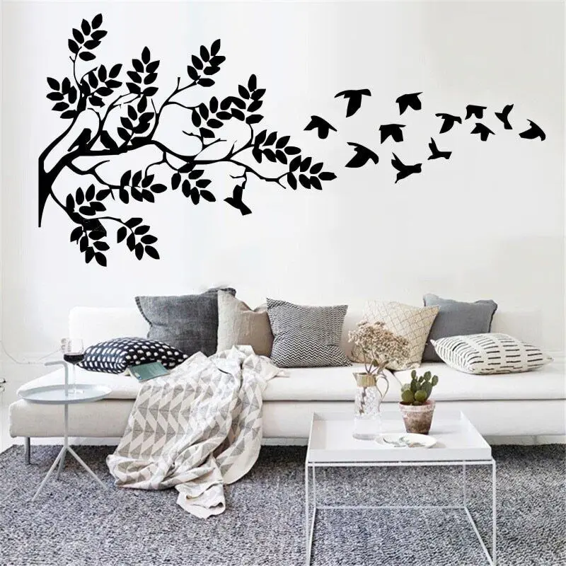 Красивая Детская Наклейка на стену с изображением дерева, детская комната, ветки, настенные виниловые пареды, узор «сделай сам», современный дизайн, муха, искусство, роспись SYY344