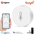 Умный датчик температуры и влажности ZigBee через приложение Tuya Smart Life, мониторинг в реальном времени температуры и влажности в помещении. Поддержка Alexa Google Home