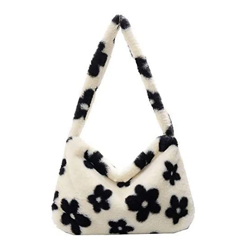 

Plush Underarm Bag, Ladies Fluffy Shoulder Bag, Women Furry Purse Fluffy Tote Bag for Autumn and Winter