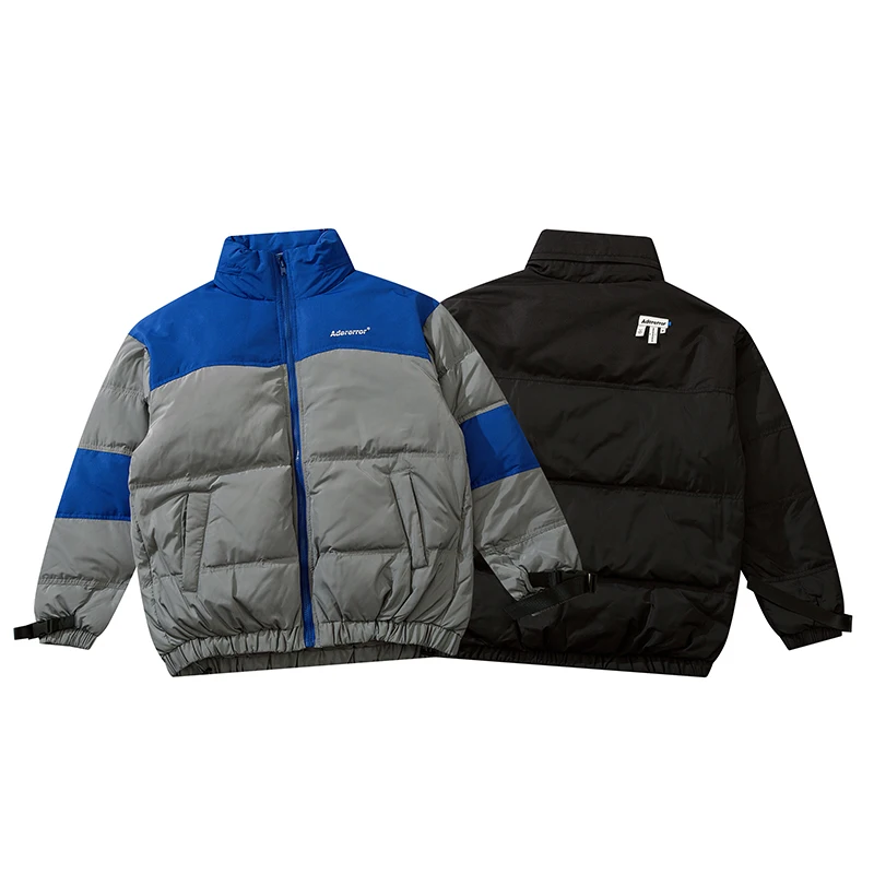 New Heavy 1225g Winter Trend Ader Error Color Matching Warm Down Jacket Fashion Ader Erro High Quality Men Women 1:1 Jacket