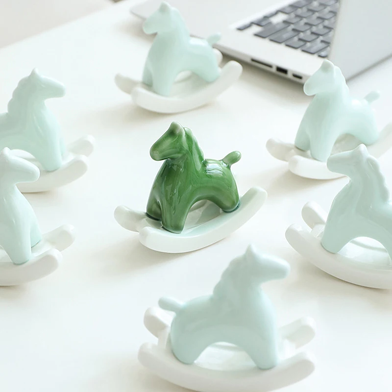 Керамический орнамент лошади-качалки современное минималистичное украшение