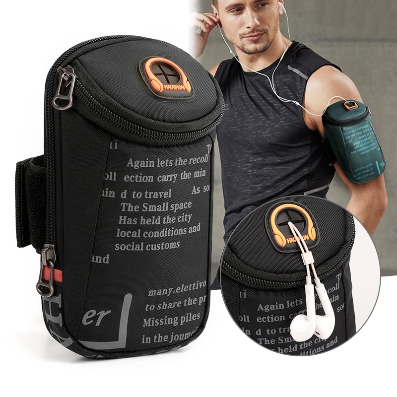 

Vintage Letter Printed Wrist Bag Multifunction Outdoor Cycling Bags Waterproof Running Arm Bags Mobile Phone Wristlets XA184C