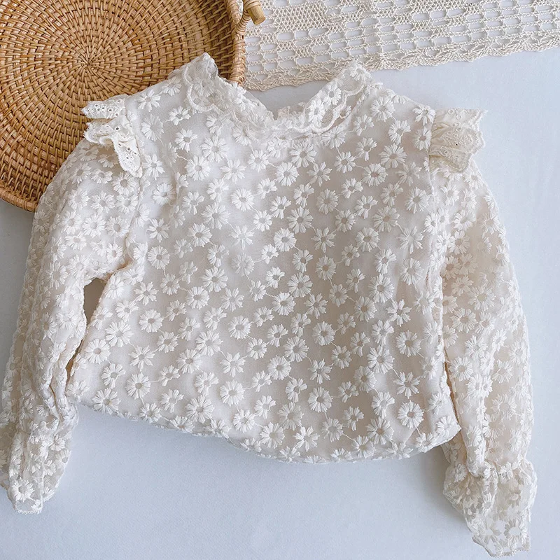 pretty princess autumn fly full sleeve solid tops outwear shirts blouses coat toddler kids baby girls clothes 6M-6Y