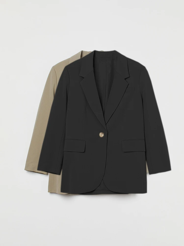 

Women Solid Color Long Sleeve Business Office Blazer Fall Winter 2022 Black Casual Loose Work Jackets Blazer Outerwear Coats
