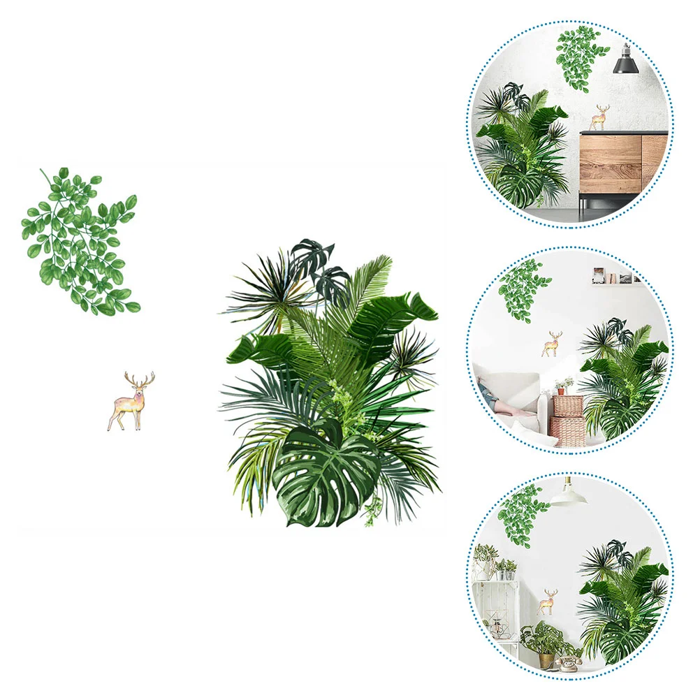

1 Set of Room Home Wall Stickers Ornament Green Plants Pattern Wall Stickers