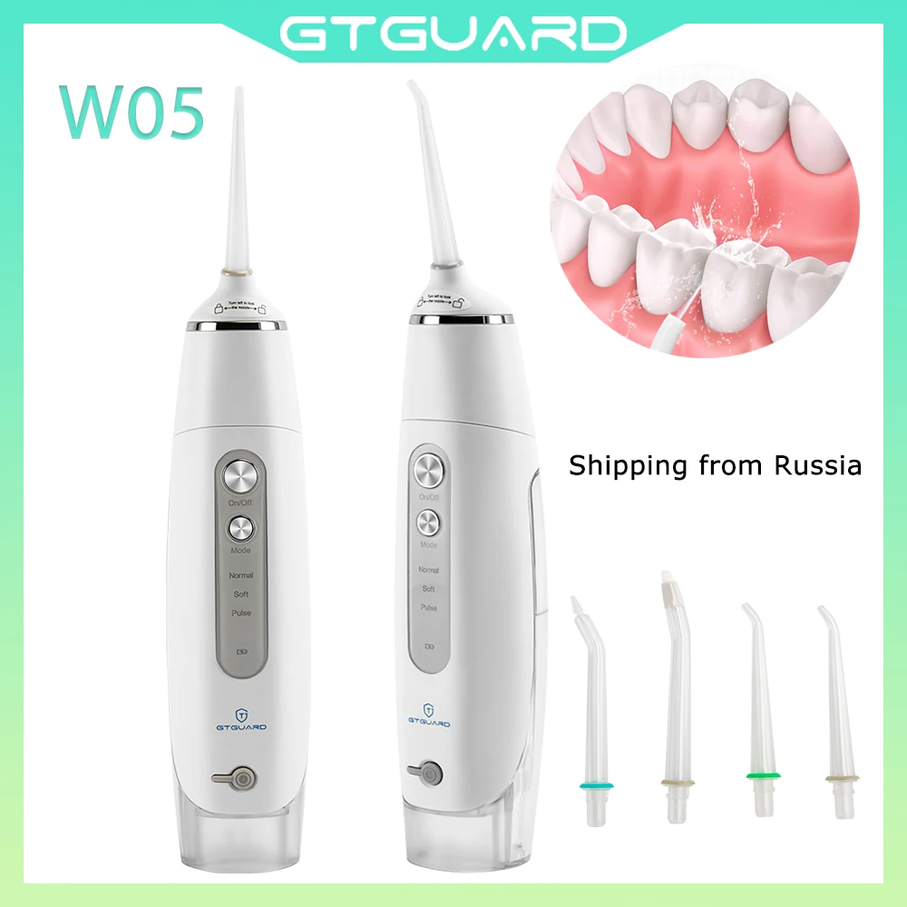

GTmedia W05 Water Flosser Oral Irrigator Portable Dental Water Jet 4-Tip&5-Mode Detachable 145ML WaterTank IPT7 Waterproof