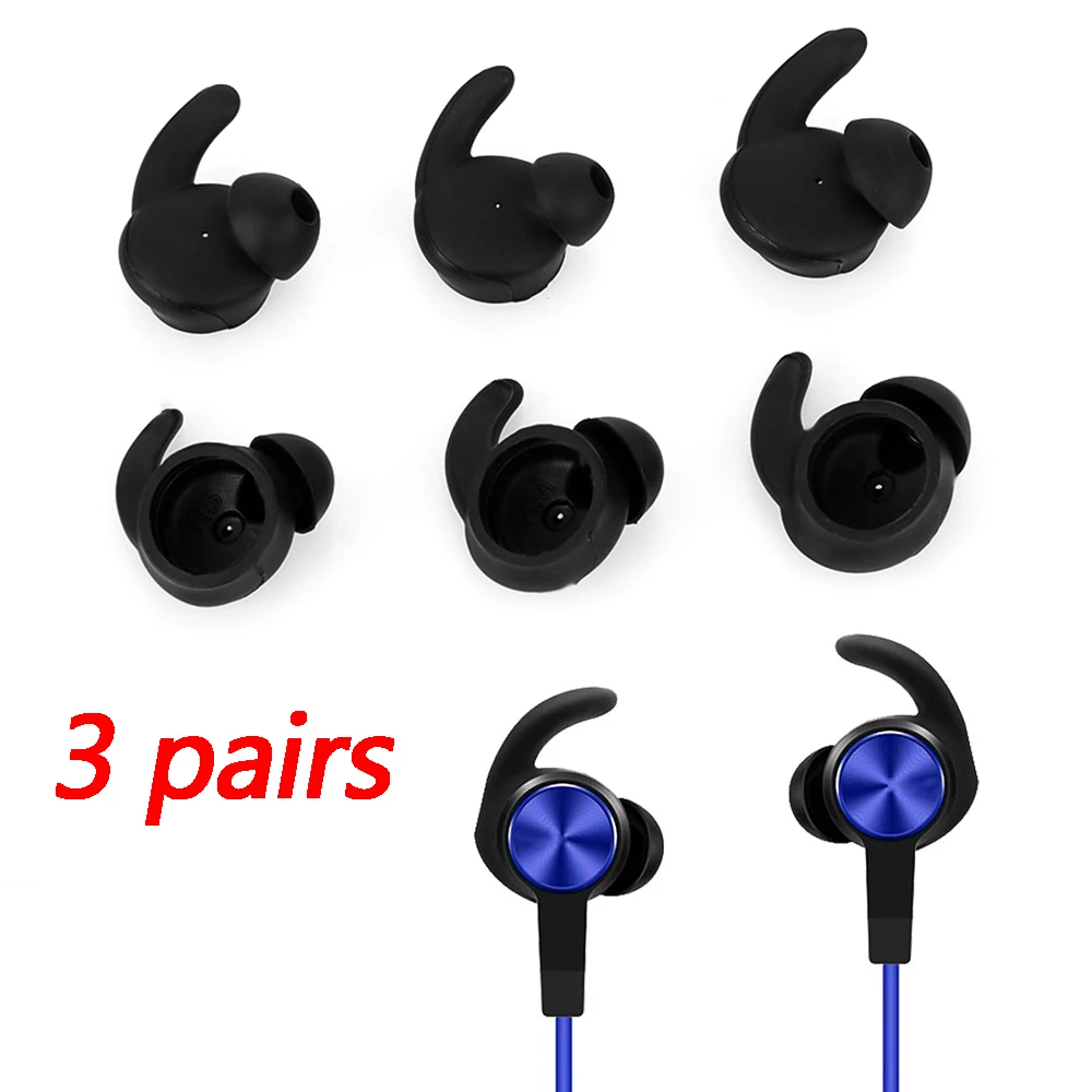 

New 3 Pairs Earbuds Tips Silicone Earphones Ear Pads Ear Tips Shockproof Eartips for Huawei Honor xSport AM61 Bluetooth Headset
