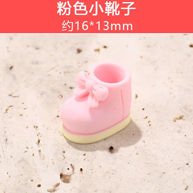 10 шт./лот кавайная имитация 3D миниатюрные ботинки с бантом из смолы кабошон