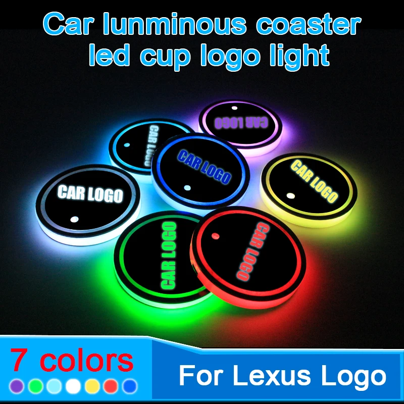 

2 шт., Автомобильные светодиодные подставки под стаканы с логотипом Lexus, аксессуары для gs300, is250, nx, rx330, ct200h, is250, rx300, ux, rx350, Lx470