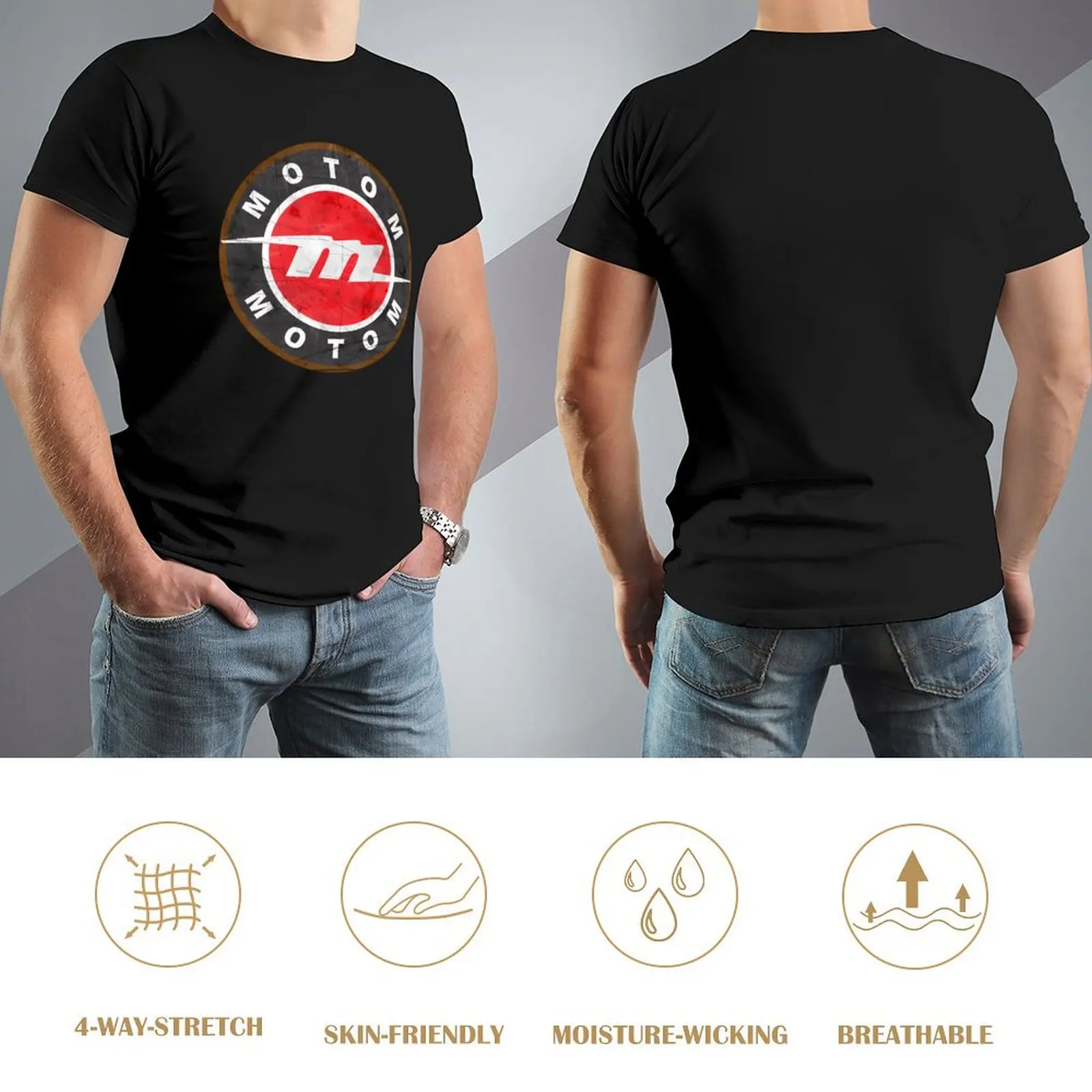 Футболка с логотипом Motom Motorcycles в стиле ретро футболка большого размера одежда