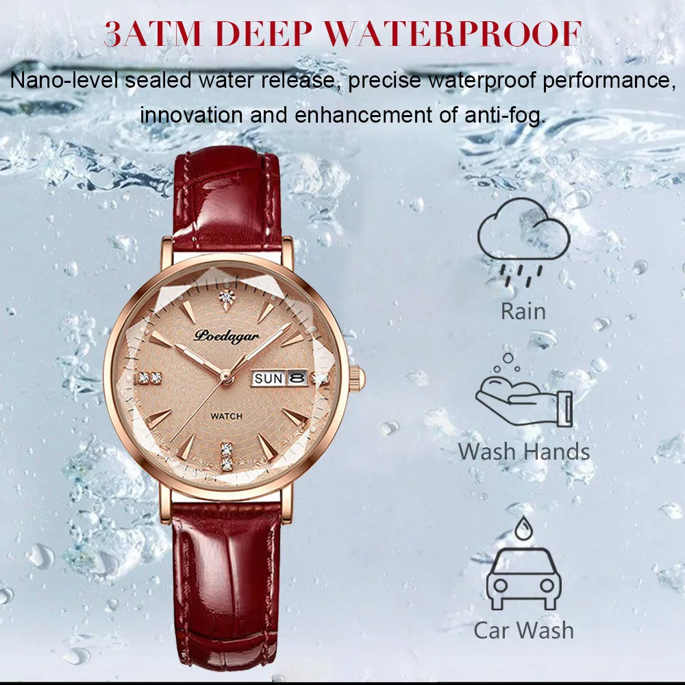 Exquisite Watch For Women Luxury Fashion Ultra-thin Leather Belt Waterproof Luminous Quartz Women's Wristwatch Female Clocks enlarge
