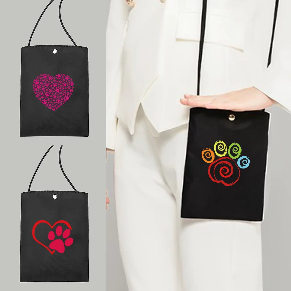 

Brand Phone Bag Crossbody Bag Trend Footprints Print Small Shoulder Handbag Korean Student Simple Shopper Purse Women Handbags