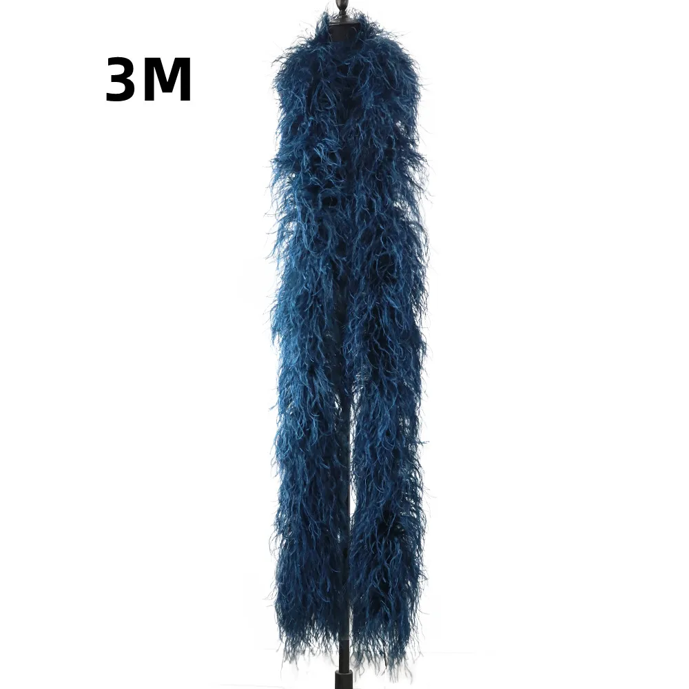 

3 Meters High Quality Ostrich Feathers Boa Trim for Wedding Party Dress Sewing Accesory Muticolor Decoration Plume Shawl Scarf