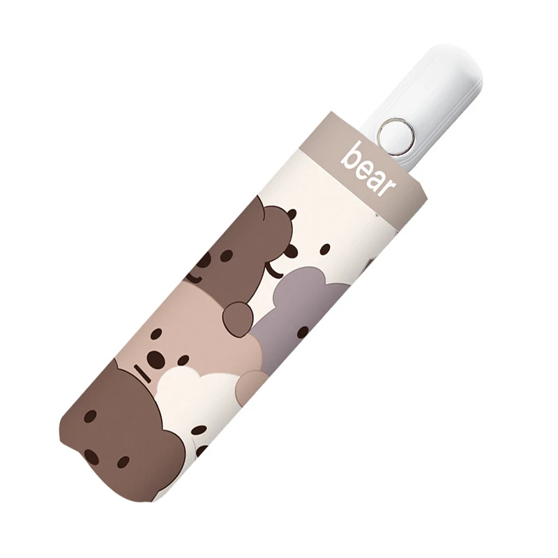 Цена Милый мультяшный Мишка Ins Солнечный зонт двойного использования детский Автоматический легкий складной солнцезащитный Зонт с защитой от У...