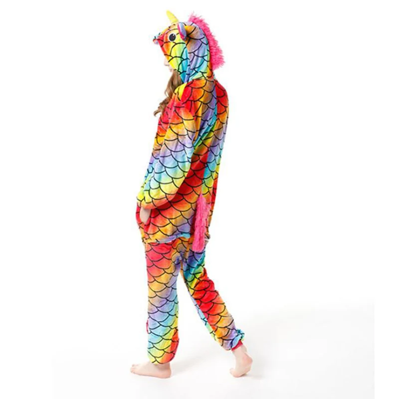

Adult Anime Scale Unicorn Kigurumi Onesies Costume For Women Men Winter Warm Soft Animal Cute Onepieces Pajamas Home Wear Girl