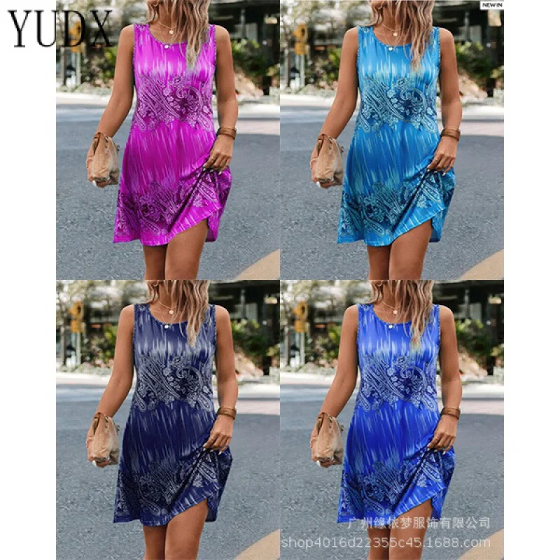 

YUDX 2023 European and American Summer New Fashion Abstract Digital Printing Vest Dress y2k Women's dress Dresses