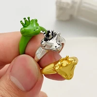 frog ring polymer alloy resin rings for girls animal jewelry for women summer fashion travel jewelry gifts