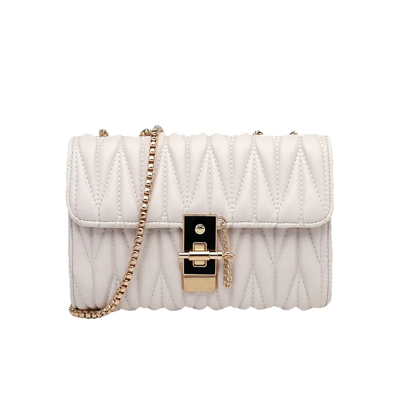 

2022 New Crossbody Bags for Women Leather Shoulder Bag Handbag Ladies Small Purses with Chain Strap and Safety Lock