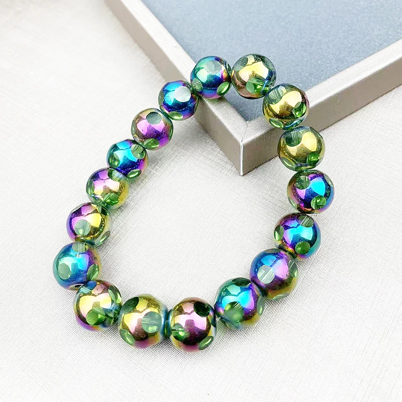 

12mm Bohemia Crystal Bead Bracelets Women Vintage Tassel Lucite Pulseras Female Jewelry Natural Stone Charms Wristband Bangle Gi