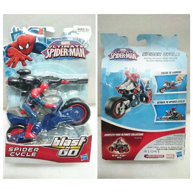 

Hasbro Ultimate Spider-Man Action Figure Captain America Spider Cycle ATV Model Toy Collection Movable Launch Speed Racing Model