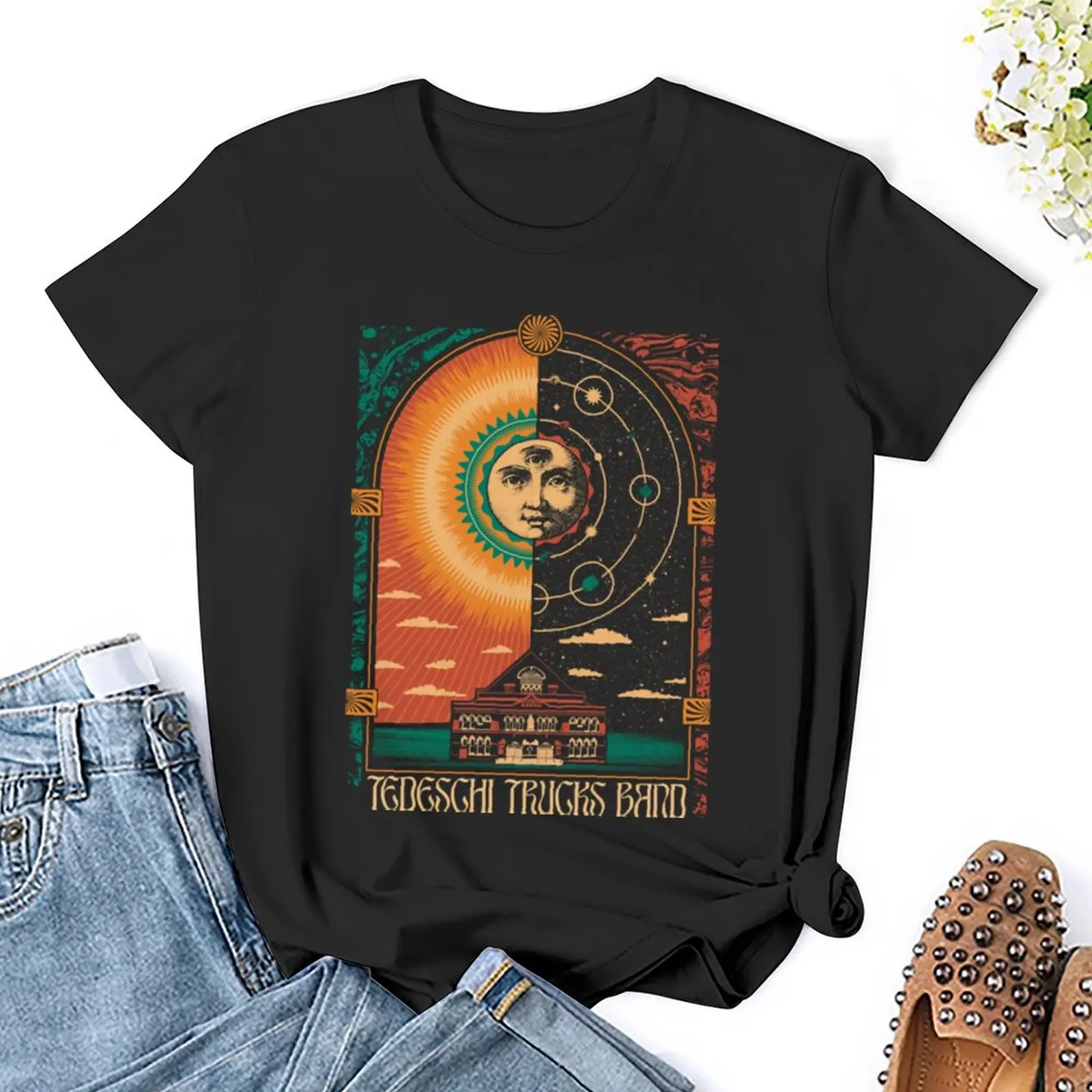 Летняя женская футболка оверсайз с принтом надписи German Trucks Band (9)