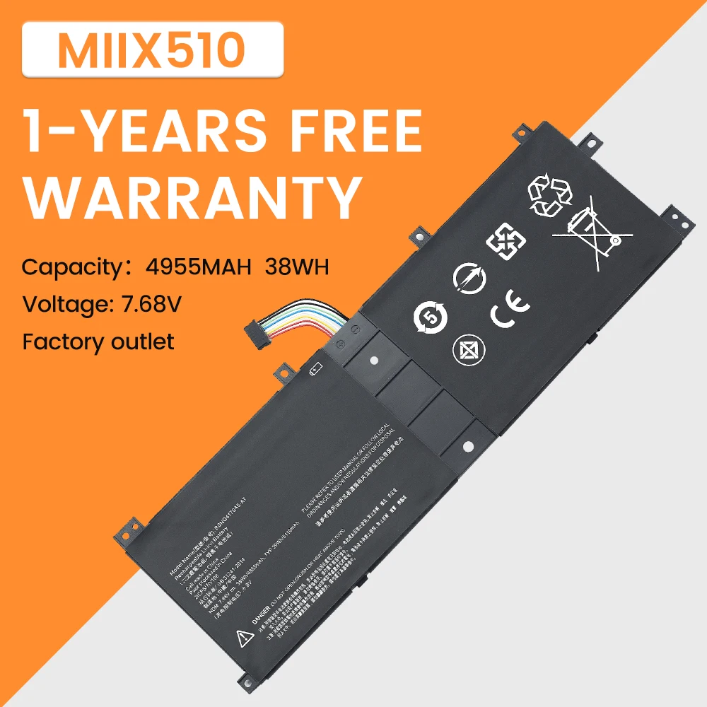 Фотоаккумулятор для ноутбука Lenovo Miix 520 510 510-12IKB 510-12ISK 520-12IKB 525-12IKB BSNO4170A5-AT 7 68 V 39Wh
