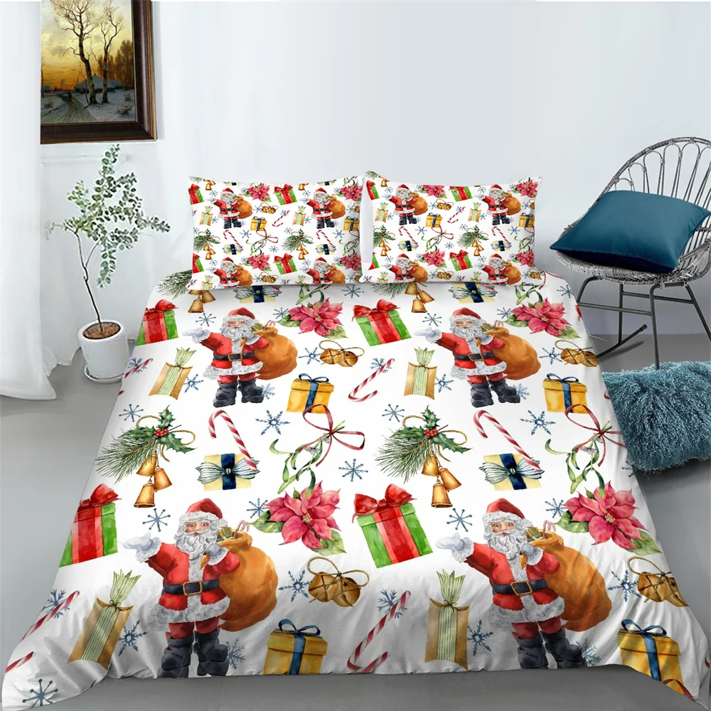 

Пододеяльники с рождественским принтом, домашнее постельное белье из микрофибры, Детский Комплект постельного белья для подростков с наволочкой