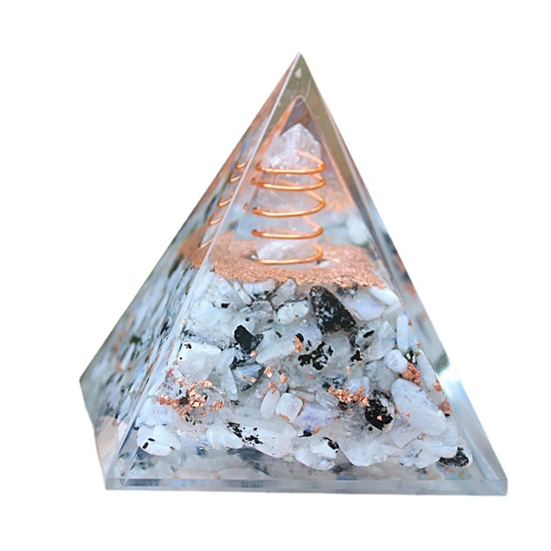 

Crystal Pillar Crushed Stone Pyramid Ornaments, Home Crafts Ornaments, Resin Ornaments, Table Ornaments Durable Easy To Use 8Cm