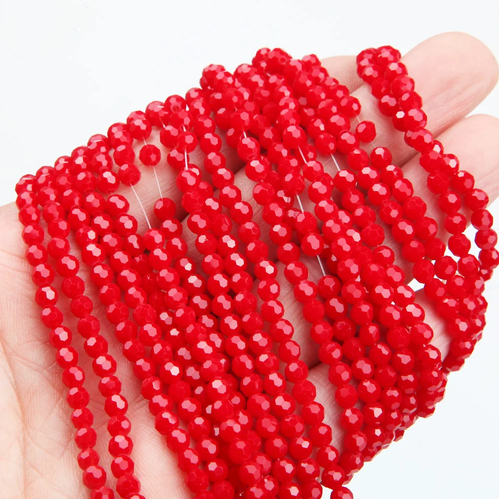 Стеклянные бусины для изготовления ювелирных изделий 4 мм 96 шт