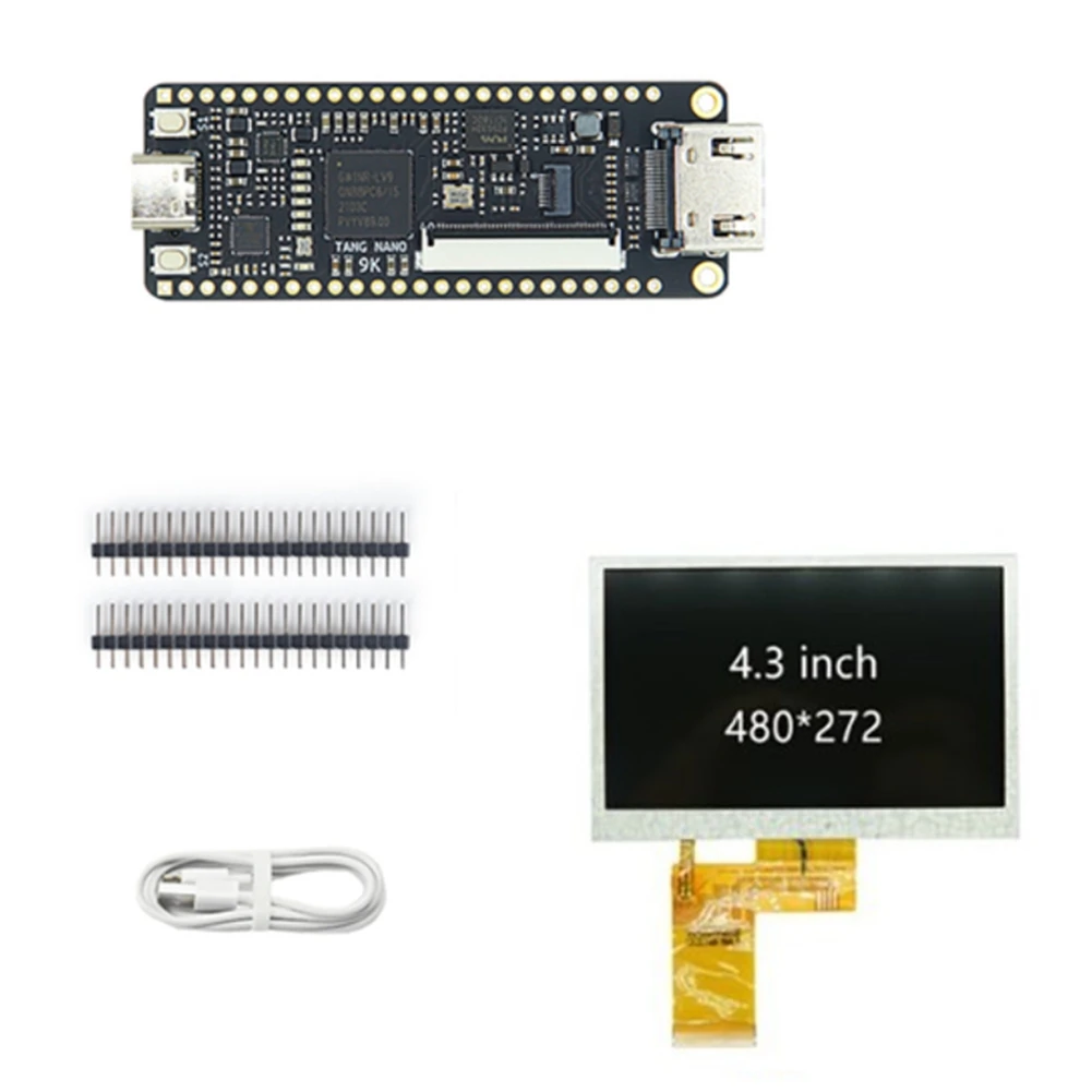 

Для Tang Nano 9K FPGA GoAI макетная плата GW1NR-9 RV HD 40P RGB интерфейс с 4,3 дюймовым открытым экраном SPI