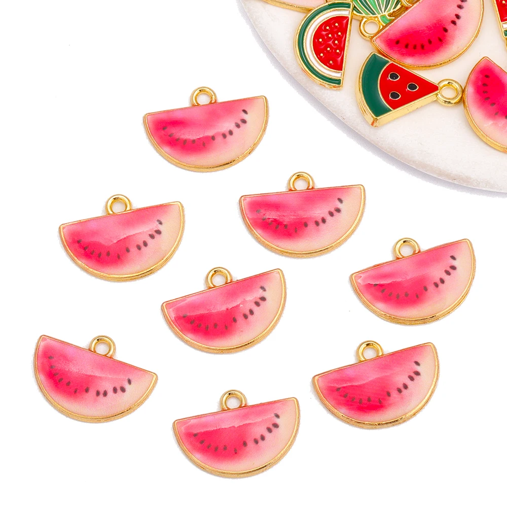 15 шт. забавные подвески из сплава с арбузом черникой и эмалью для сережек цепочка