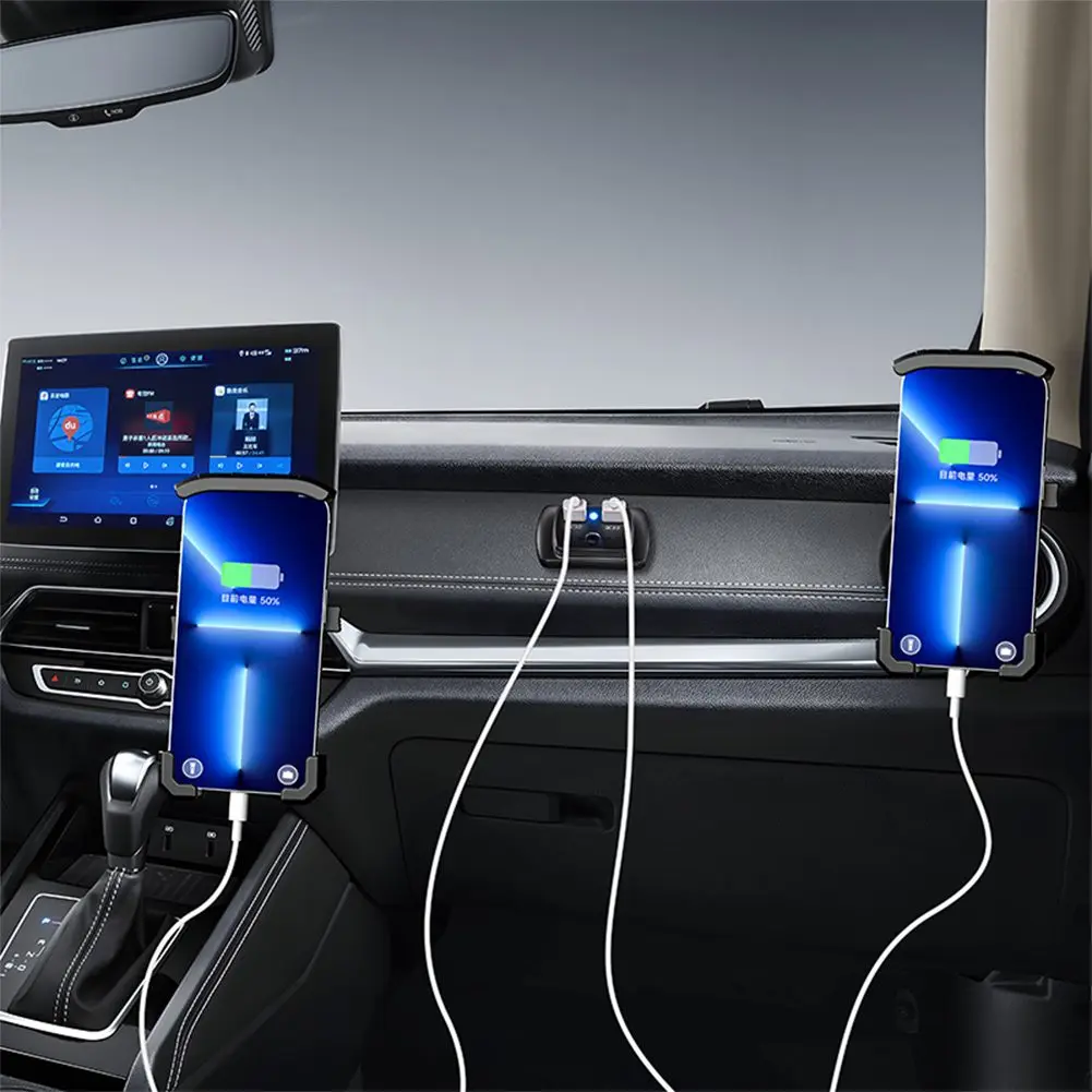 12 В Автомобильный зарядный адаптер Панель Настенное крепление Двойной USB-порт