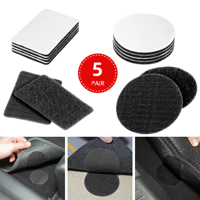 10pcs Car Carpet Tape Self Adhesive Fastener Sticker For Peugeot 206 207 308 408 508 RCZ 208 3008 2008 4008 Car Accessories