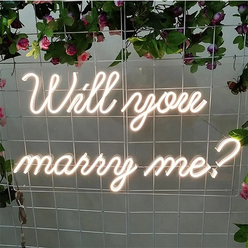 

Fashion Will You Marry Me Neon Sign LED Light For Romantic Surprise Proposal Wedding Decorations Bedroom Wall Decor Gift Lamp